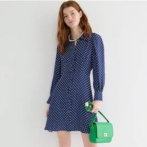 J. Crew Cupro shirtdress in Becklow dot